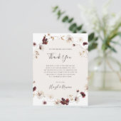 Copper Burgundy Wildflower Hartelijk dank Briefkaart (Staand voorkant)