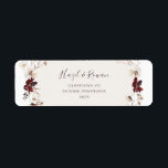 Copper Burgundy Wildflower | Retouradreslabel Etiket<br><div class="desc">Deze koperen vuurbloem | Terugzendadres is perfect voor je klassieke rustic boho roest, witte marsala bruiloft. Het ontwerp is voorzien van een bohemische kreet of bouquet van moderne waterverf paarse, rode, grijze en wazige, roze wildbloemen, samen met verbrande oranje en goudgroen. Het ontwerp bevat papavers en gerst. Het ontwerp is...</div>