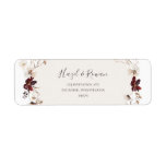 Copper Burgundy Wildflower | Retouradreslabel Etiket<br><div class="desc">Deze koperen vuurbloem | Terugzendadres is perfect voor je klassieke rustic boho roest, witte marsala bruiloft. Het ontwerp is voorzien van een bohemische kreet of bouquet van moderne waterverf paarse, rode, grijze en wazige, roze wildbloemen, samen met verbrande oranje en goudgroen. Het ontwerp bevat papavers en gerst. Het ontwerp is...</div>