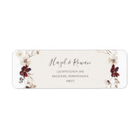Copper Burgundy Wildflower | Retouradreslabel