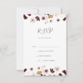 Copper Burgundy Wildflower RSVP-kaart RSVP Kaartje (Voorkant)