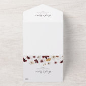 Copper Burgundy Wildflower Seal and Send All In One Uitnodiging (Buitenkant)