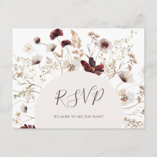 Copper Burgundy Wildflower Song Request RSVP Briefkaart
