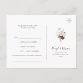 Copper Burgundy Wildflower Song Request RSVP Briefkaart (Achterkant)