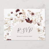 Copper Burgundy Wildflower Song Request RSVP Briefkaart (Voorkant)