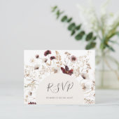 Copper Burgundy Wildflower Song Request RSVP Briefkaart (Staand voorkant)