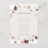 Copper Burgundy Wildflower | Tijdschema van evenem Informatiekaartje (Voorkant)