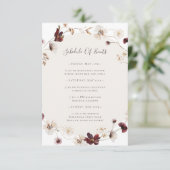 Copper Burgundy Wildflower | Tijdschema van evenem Informatiekaartje (Staand voorkant)