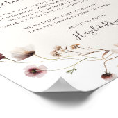 Copper Burgundy Wildflower Unplugged Ceremony Sign Poster (Hoek)
