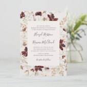Copper Burgundy Wildflower | Van oudsher beige Kaart (Staand voorkant)
