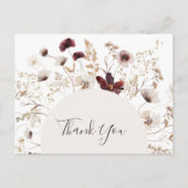 Copper Burgundy Wildflower Weddenschap Bedankt Briefkaart (Voorkant)