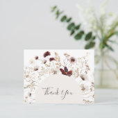 Copper Burgundy Wildflower Weddenschap Bedankt Briefkaart (Staand voorkant)