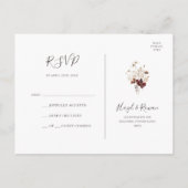 Copper Burgundy Wildflower Wedding RSVP Briefkaart (Achterkant)