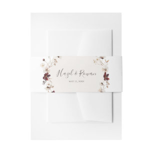 Copper Burgundy Wildflower Wedding Uitnodigingen Wikkel