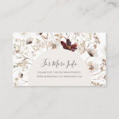 Copper Burgundy Wildflower Wedding Website Informatiekaartje (Voorkant)