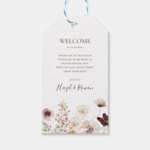 Copper Burgundy Wildflower Wedding Welcome Cadeaulabel