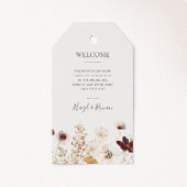 Copper Burgundy Wildflower | Welkom beige Weddensc Cadeaulabel
