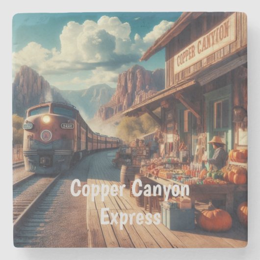 Copper Canyon Express Stenen Onderzetter (Voorkant)