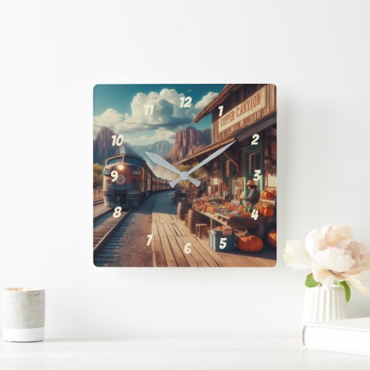 Copper Canyon Express Vierkante Klok (Huis)