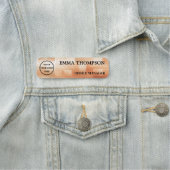 Copper Checkerboard Design Name Badge Custom 名札 (In situ)