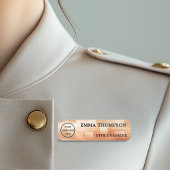 Copper Checkerboard Design Name Badge Custom 名札