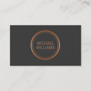Copper Circle Logo met Jouw naam op Dk Grey Visitekaartje