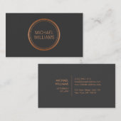 Copper Circle Logo met Jouw naam op Dk Grey Visitekaartje (Voorkant / Achterkant)