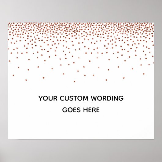Copper Confetti Doe het zelf Custom Wedding Sign Poster (Voorkant)