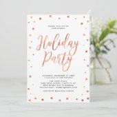Copper Confetti Modern Corporate Holiday Party Kaart (Staand voorkant)