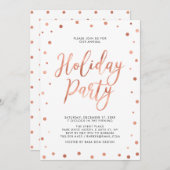 Copper Confetti Modern Corporate Holiday Party Kaart (Voorkant / Achterkant)