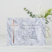 Copper Cross Marble 2 Uitvaart Aankondiging (Staand voorkant)