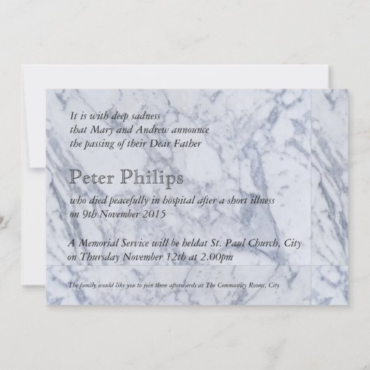 Copper Cross Marble 2 Uitvaart Aankondiging (Achterkant)
