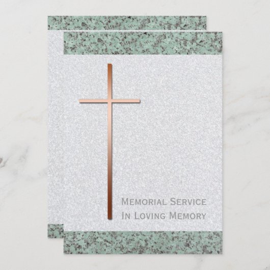 Copper Cross Stone 2 Uitvaart Aankondiging (Voorkant / Achterkant)