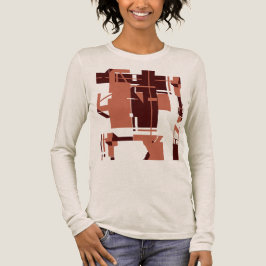 Copper Dark Brown MCM-achtige geometrische Abstrac Tri-Blend Shirt