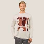 Copper Dark Brown MCM-achtige geometrische Abstrac Tri-Blend Shirt (Voorkant)