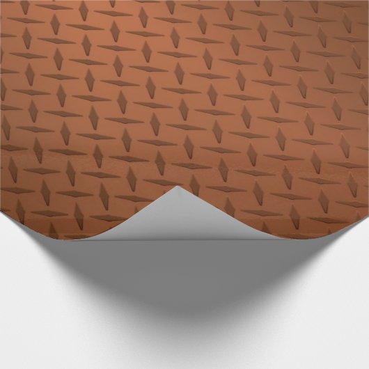 Copper Diamondplate Let Pattern Cadeaupapier (Hoek)