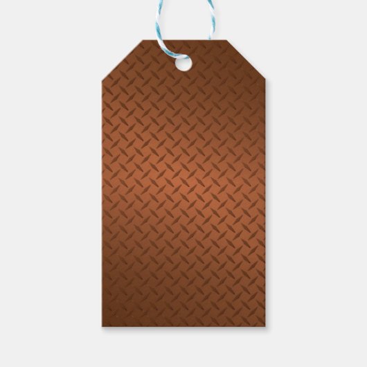 Copper Diamondplate Pattern Kijk Cadeaulabel (Voorkant)