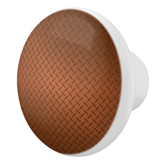 Copper Diamondplate Pattern Kijk Keramische Knop (Rechts)