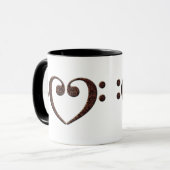 Copper Double Bass Clef Heart Music Lover Mok (Voorkant links)