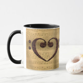 Copper Double Bass Clef Heart Music Lover Mok