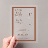 Copper Elegant Modern Wedding Acryl Uitnodigingen (Insitu (Draagbaar))