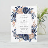 Copper Exquisite Autumnal Wedding Kaart (Staand voorkant)
