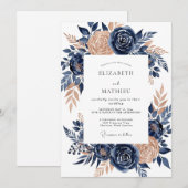 Copper Exquisite Autumnal Wedding Kaart (Voorkant / Achterkant)