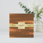 Copper Faux Metal Gold Monogram Formele Uitnodigin Kaart (Staand voorkant)
