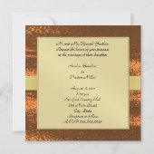 Copper Faux Metal Gold Monogram Formele Uitnodigin Kaart (Achterkant)