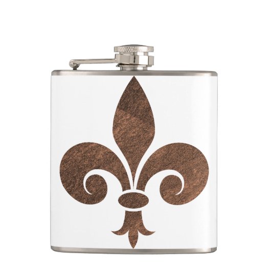 Copper Fleur De Lis Bar Cadeau Heupfles (Voorkant)