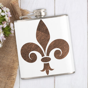 Copper Fleur De Lis Bar Cadeau Heupfles