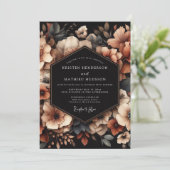 Copper Floral Chiaroscuro Wedding Kaart (Staand voorkant)