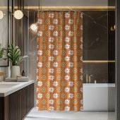 Copper Floral Curtain Pastel Boho Bathroom Douchegordijn