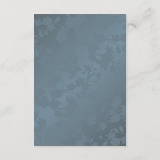 Copper Floral Line Art Dusty Blue Informatiekaartje (Achterkant)
